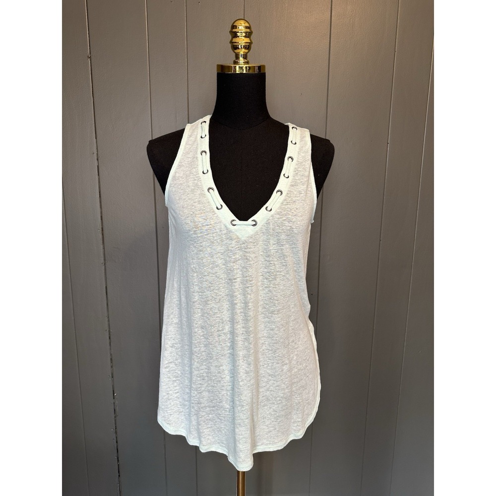 NWT Express Blue Green V Neck Tank Top XS Extra Small